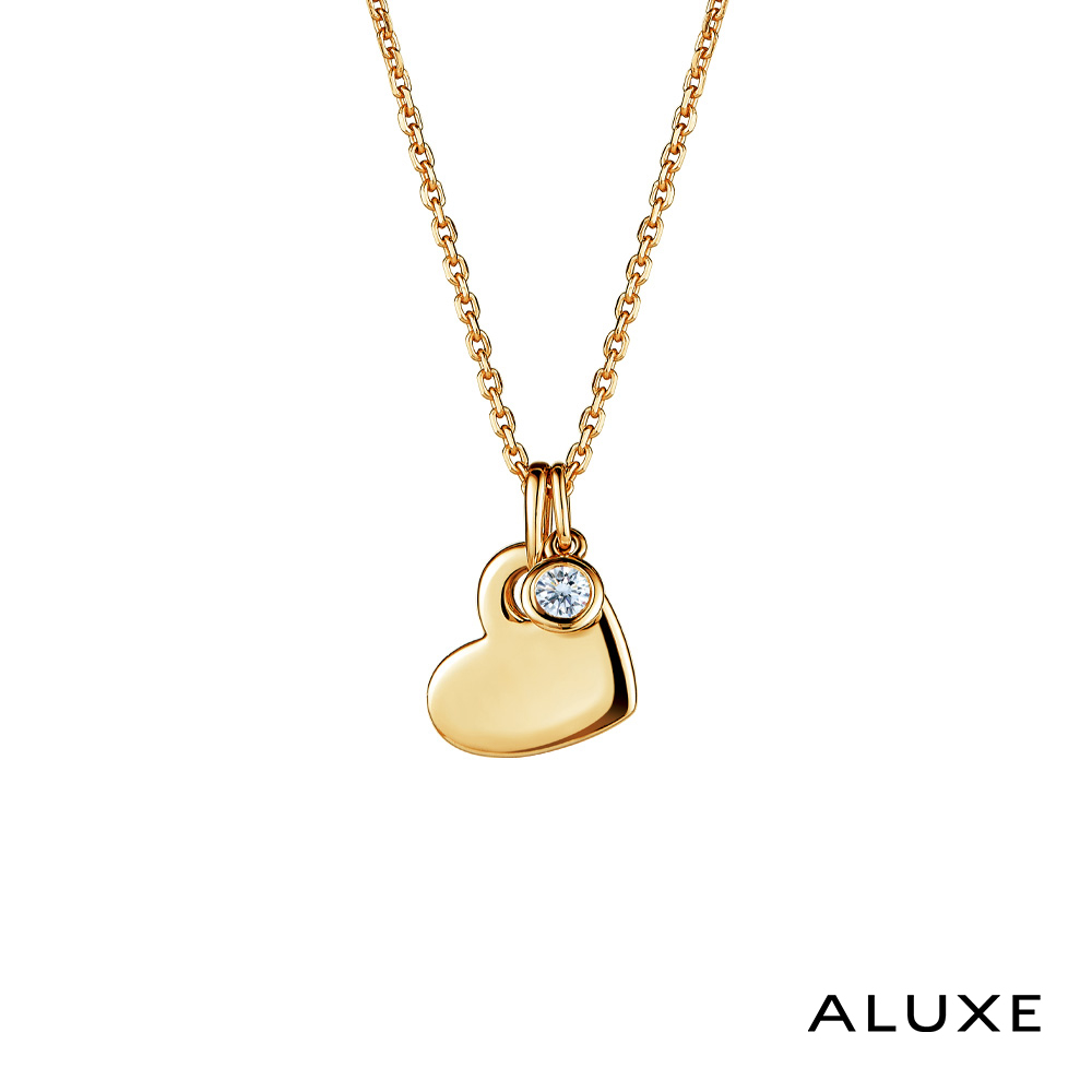 A-LUXE 亞立詩鑽石 18K玫瑰金 0.05克拉 唯愛心形鑽石項鍊