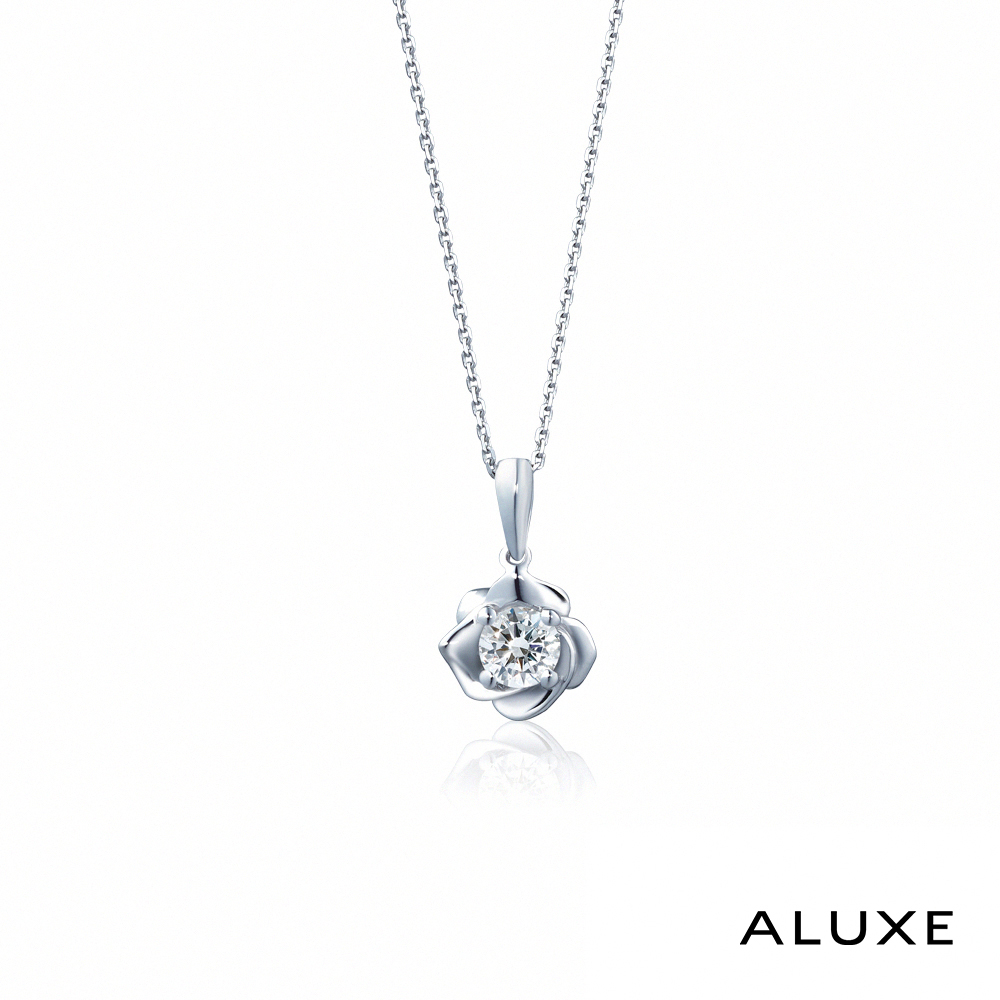 A-LUXE 亞立詩 Flora18K金 0.30克拉法國玫瑰鑽石項鍊