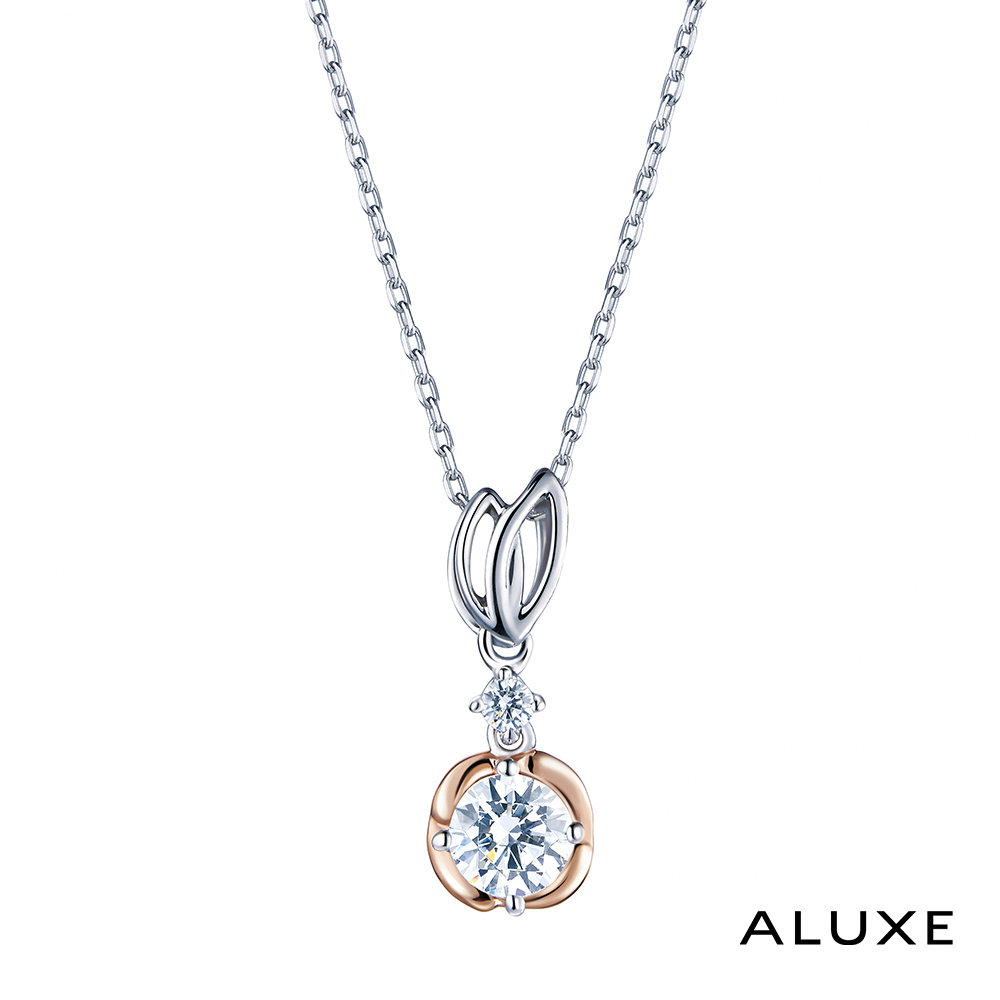 A-LUXE 亞立詩 Flora系列 18K金 0.30克拉FVS2 雙色鑽石項鍊