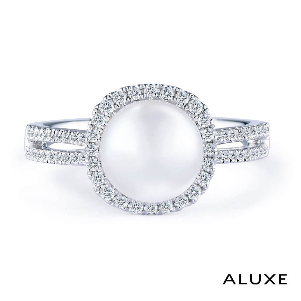 A-LUXE 亞立詩 寵愛系列 18K鑽石AKOYA珍珠戒指