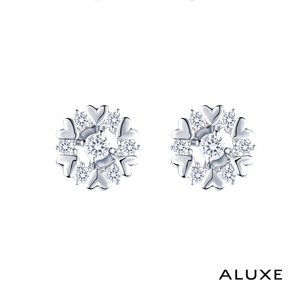 A-LUXE 亞立詩 18K金 0.20克拉 擁愛系列鑽石耳環
