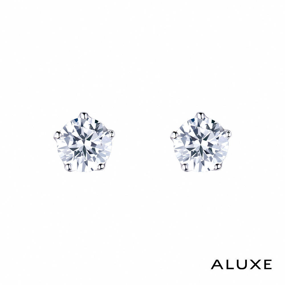 ALUXE 亞立詩 18K金 主鑽總重0.60克拉 鑽石耳環