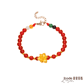 J’code真愛密碼 奢華美麗黃金/紅瑪瑙手鍊