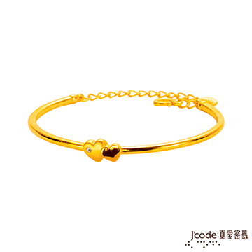 J’code真愛密碼 兩心相伴黃金手環-單鐲