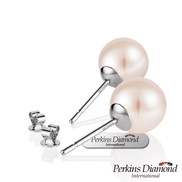 PERKINS 伯金仕 7-7.5mm 14K金 天然珍珠耳環