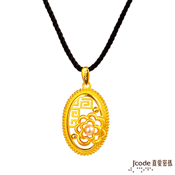 J’code真愛密碼 牡丹窗黃金/施華洛世奇水晶珠墜子 送項鍊