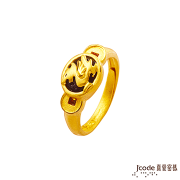 J’code真愛密碼 財源廣進貔貅黃金/水晶男戒指