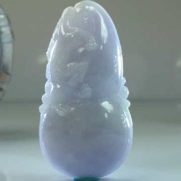 【森茂珠寶】緬甸天然翡翠A貨 紫羅蘭聚財葫蘆墜子 F1805