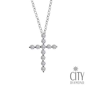 City Diamond引雅【Belief十字架系列】7顆十字鑽石項鍊_PD1391