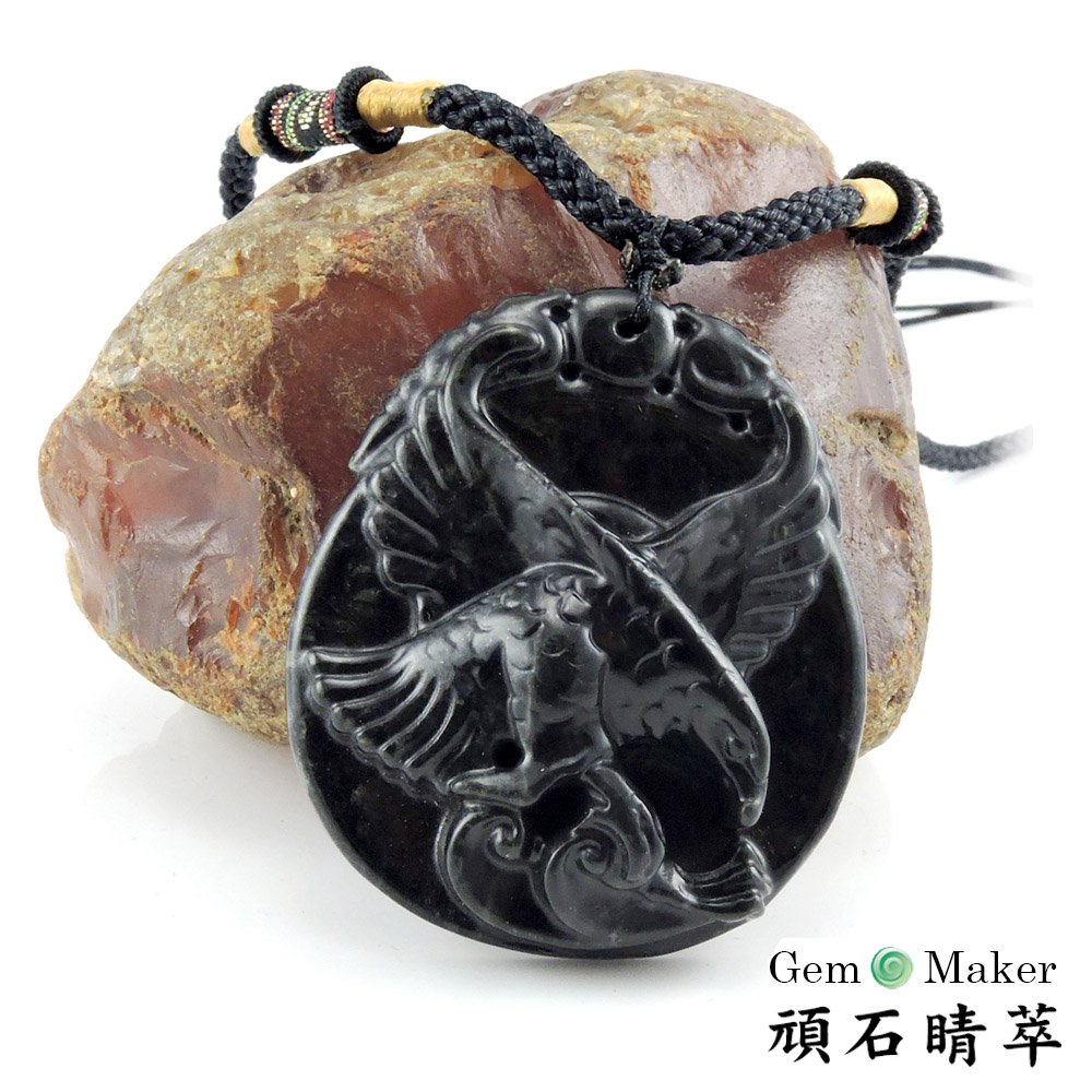 【GemMaker頑石睛萃】高展鷹翅頂級墨玉項鍊