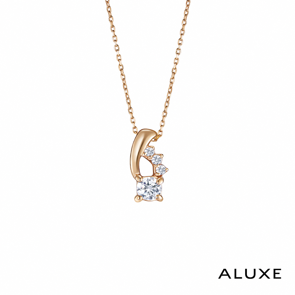 ALUXE 亞立詩 Shine系列 10K造型鑽石項鍊