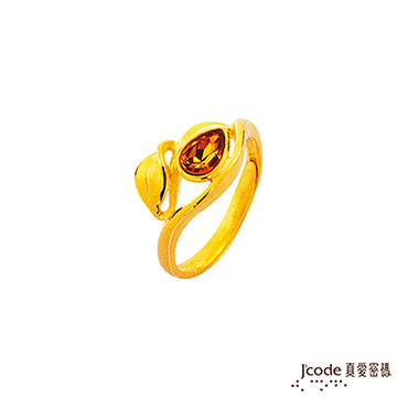 J’code真愛密碼 葉之相伴黃金/珊瑚戒指