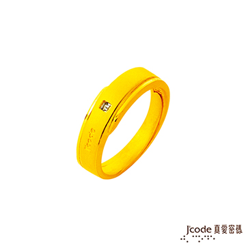 J’code真愛密碼 今生約定黃金/水晶男戒指