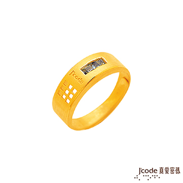 J’code真愛密碼 愛情恆溫黃金/水晶男戒指