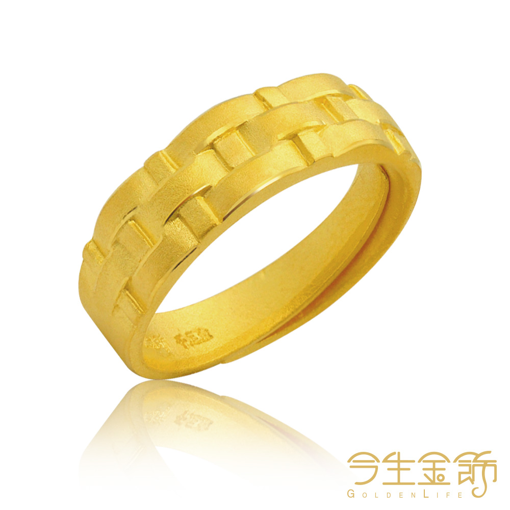 今生金飾 永恆誓言男戒 純黃金對戒款