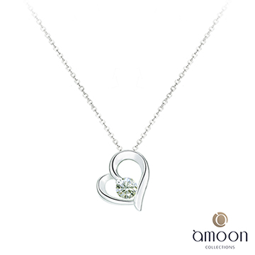 amoon 日式鉑金系列 寵愛 鉑金鑽石墜子 送18K金純銀項鍊