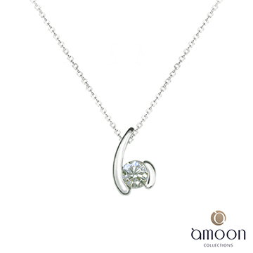 amoon 日式鉑金系列 唯一 鉑金鑽石墜子 送18K金純銀項鍊