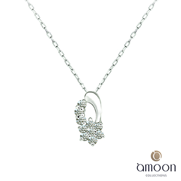 amoon 日式鉑金系列 流星 鉑金鑽石項鍊