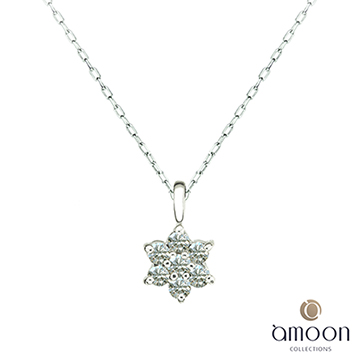 amoon 日式鉑金系列 光芒 鉑金鑽石項鍊