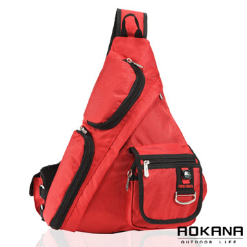 AOKANA奧卡納 輕量防潑水護脊紓壓機能單肩背包(亮彩紅)68-077