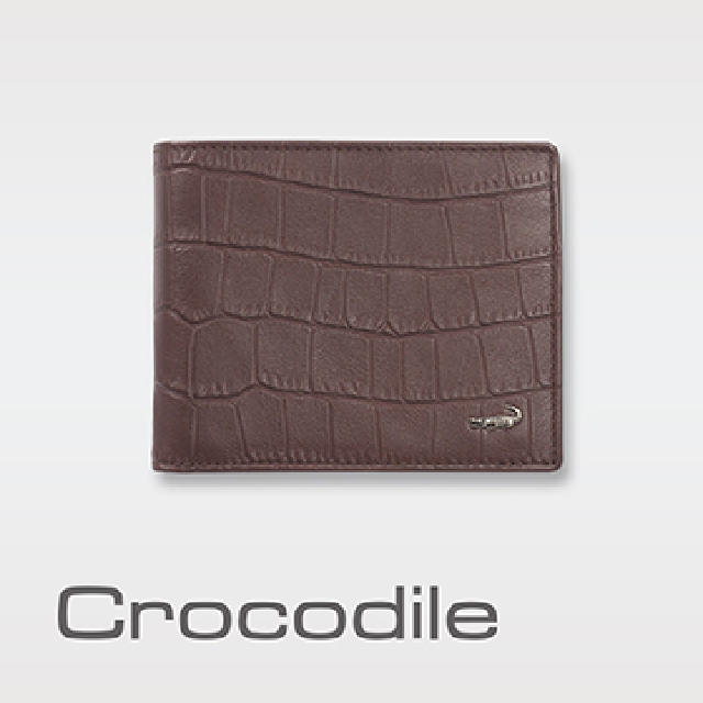 Crocodile 經典鱷魚壓紋短夾 0103-4005