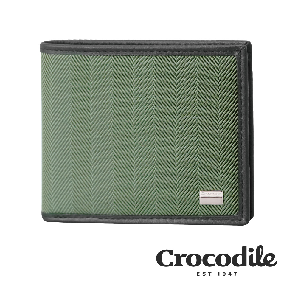 Crocodile Snapper布配皮系列零錢袋短夾 0103-10004