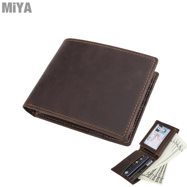 MiYA Greg 義大利磨砂真皮牛皮男薄短夾 咖啡深棕色