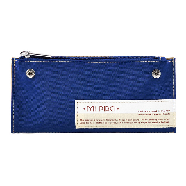 Mi Piaci 革物心語-百貨專櫃精品-簡約風-新款雙色筆袋-1665019-寶藍色