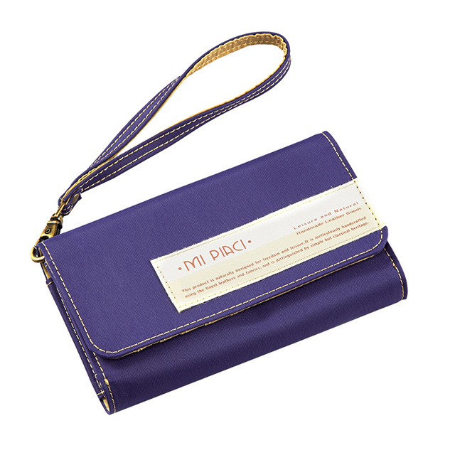 Mi Piaci 革物心語-Jet Set系列-手機零錢包-布款-1085017-紫色
