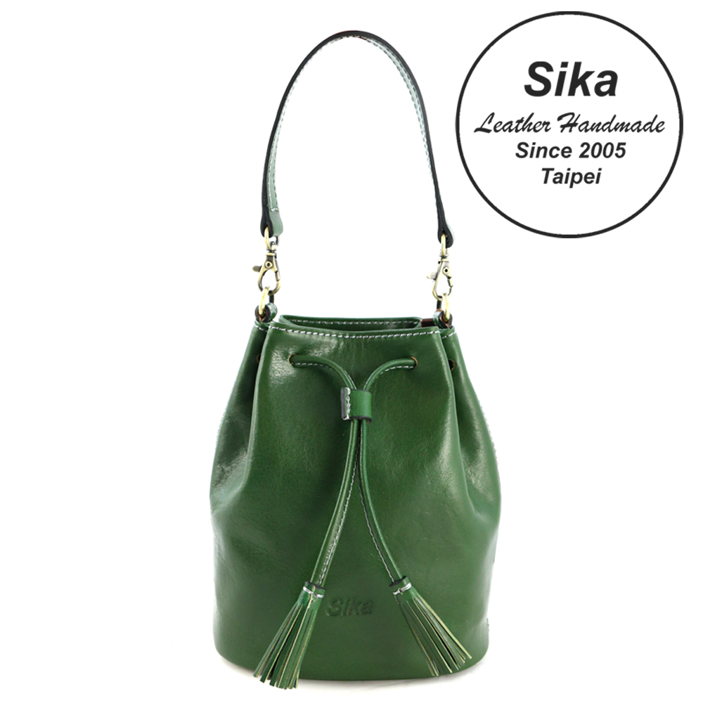 Sika義大利時尚悠閒小水桶包-M6070-08深墨綠