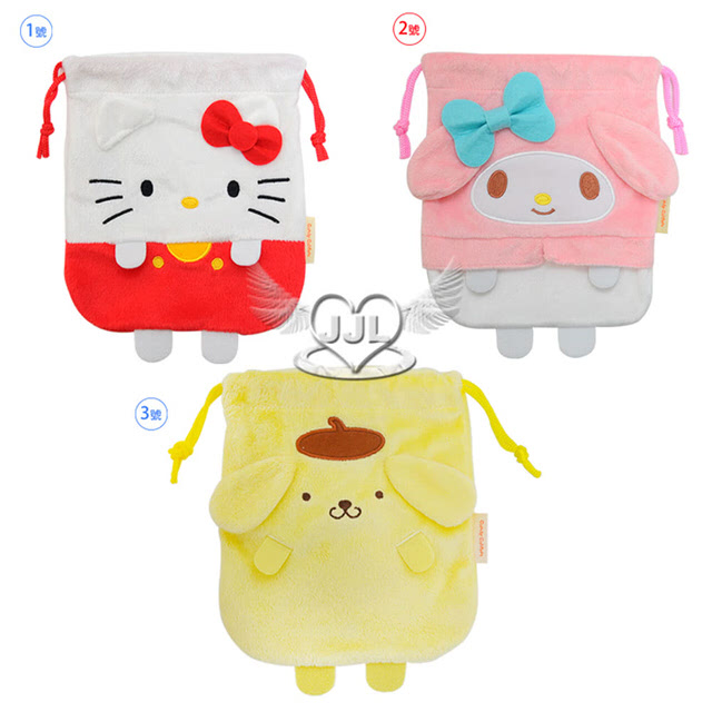 HELLO KITTY美樂蒂布丁狗束口袋 3選1 10548660【小品館】