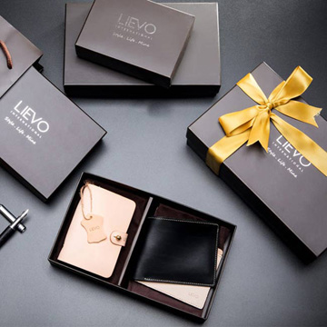【LIEVO】 EASY-真皮感應卡片夾+GRACE-水蠟皮短夾(禮盒組)