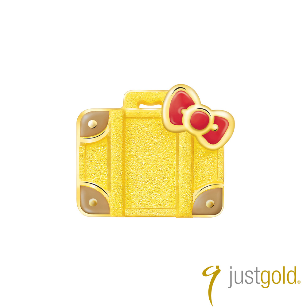 【Just Gold 鎮金店】Hello Kitty 旅行家純金系列 黃金單耳耳環 - 行李