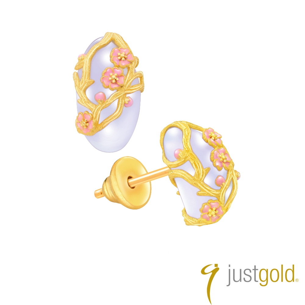 【Just Gold 鎮金店】喜•玲瓏純金系列 黃金耳環 - 圓