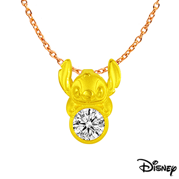 Disney迪士尼系列金飾 黃金墜子-閃亮史迪奇款 送項鍊