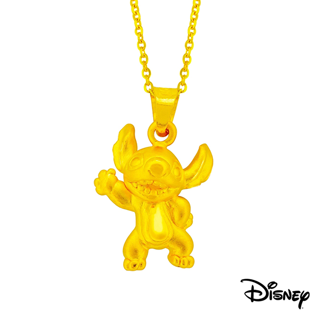Disney迪士尼系列金飾 立體黃金墜子-焦點史迪奇款 送項鍊