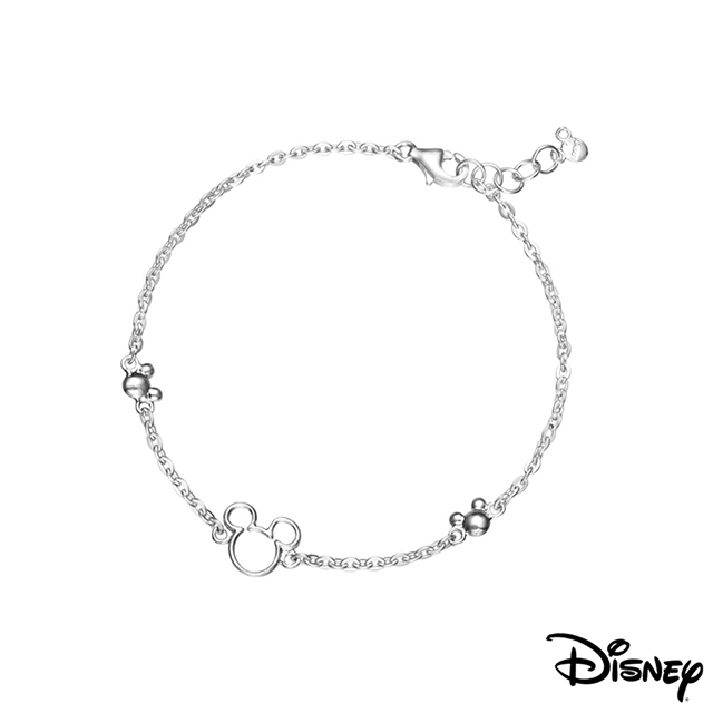 Disney迪士尼系列銀飾 純銀手鍊-鏤空米奇款