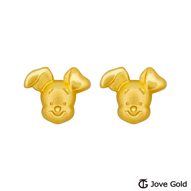 Disney迪士尼系列金飾 維尼系列-小豬黃金耳環