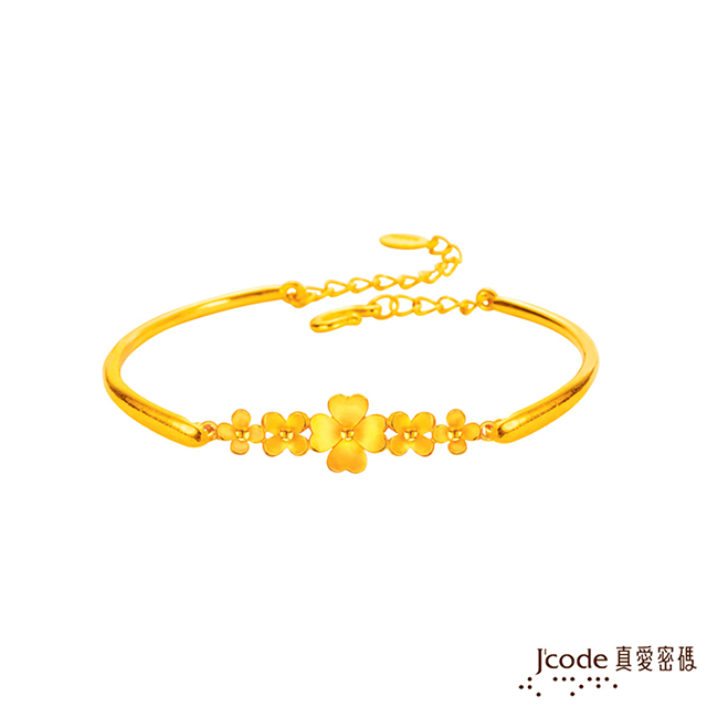J’code真愛密碼 幸福愛語黃金手環-立體硬金款