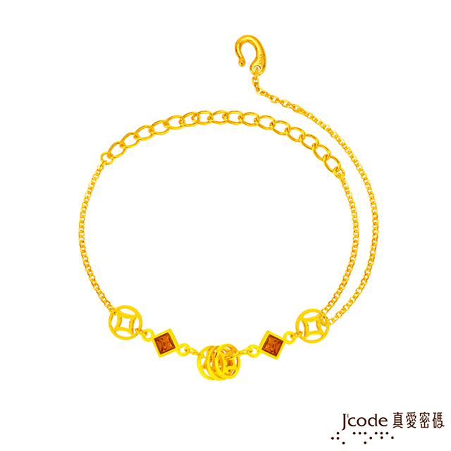 J’code真愛密碼金飾 五錢(水晶)黃金手鍊