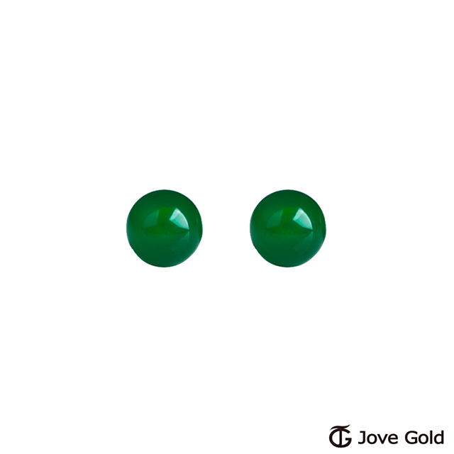 Jove Gold 漾金飾 純淨黃金/綠碼腦耳環