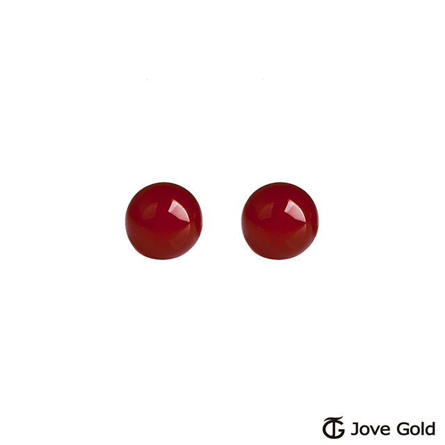 Jove Gold 漾金飾 純淨黃金/紅瑪瑙耳環
