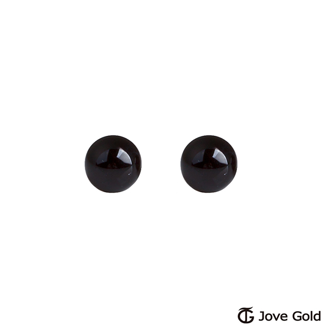 Jove Gold 漾金飾 純淨黃金/黑瑪瑙耳環
