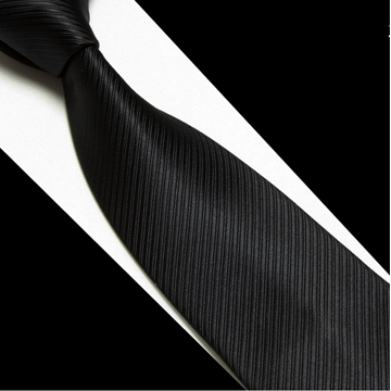 【拉福】黑色斜紋領帶6cm中窄版領帶拉鍊領帶 (黑)