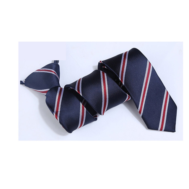 【拉福】領帶窄版領帶6cm領帶手打領帶(藍紅斜紋)