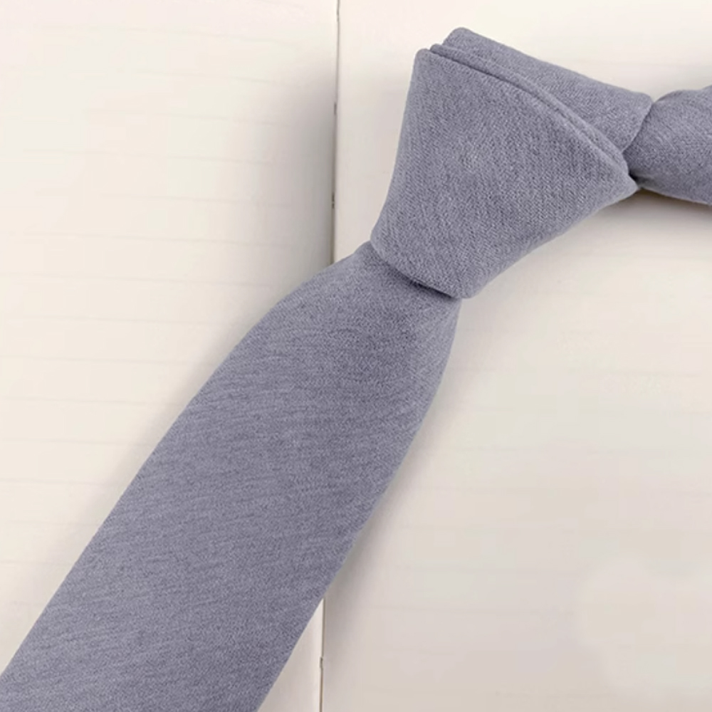 【拉福】領帶領帶棉質領帶灰6cm領帶手打領帶