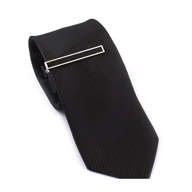 【拉福】黑銀造型6CM高檔領帶夾領夾(附盒)