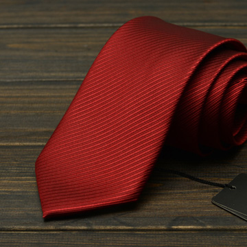 【拉福】斜紋領帶8cm寬版領帶拉鍊領帶 (暗紅)
