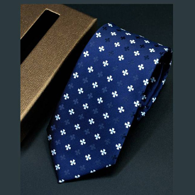 【拉福】領帶滿花7cm領帶拉鍊領帶