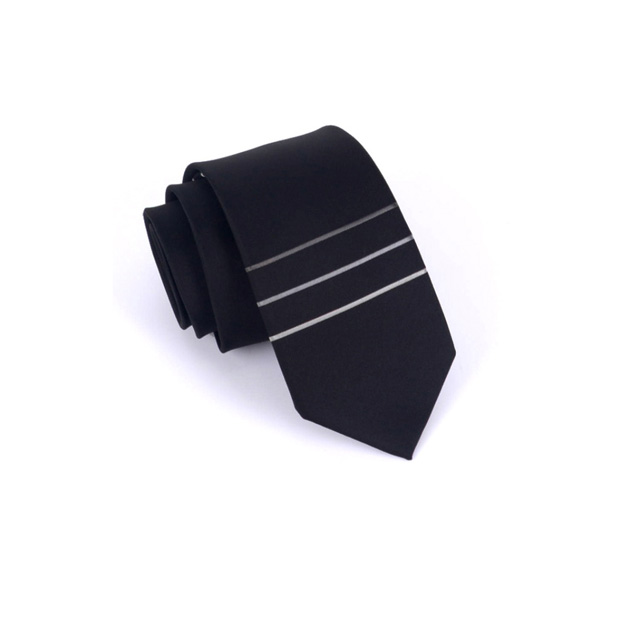 【拉福】領帶三橫領帶黑6cm領帶手打領帶